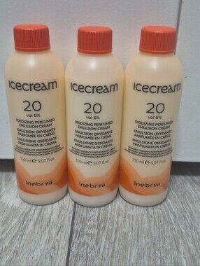 3x Inebrya Perfumed Oxidizing Hair Emulsion Color 20 Vol Activator 6 % 150ml